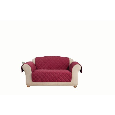 Comfort Memory Foam Loveseat Furniture Cover Burgundy - Sure Fit