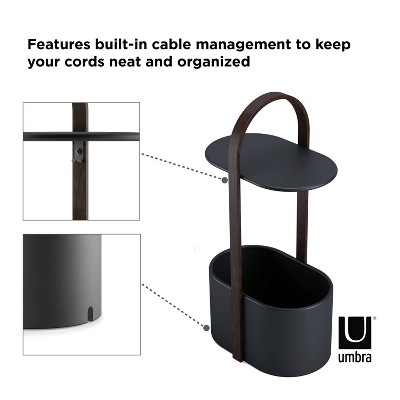 Bellwood Modern Round Wood & Metal Storage Side Table