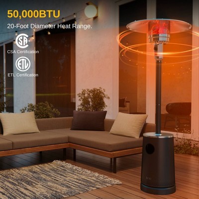 Brown Stainless Steel 50,000 BTU Patio Heater with Table