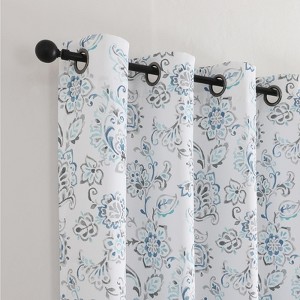 Kate Aurora Bradenton 1 Piece Grommet Top Light Filtering Paisley Floral Window Curtain Panel - 1 of 4