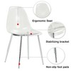 Kumasinova Modern Transparent Design Dining Chair Set of 4, Ergonomic Armless Chair with Metal Bracket, Minimalist Plastic Chair, Kitchen Chair - 3 of 4