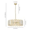 Rennnsan Emerith 23"W 6-Light Rectangle Crystal Industrial Dimmable Chandelier in Gold - 3 of 4