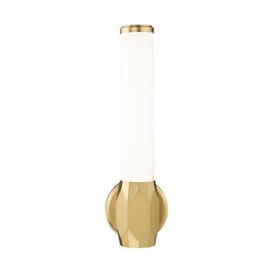 Modern Gold Dimmable 16" Wall Sconce with Prism Holder