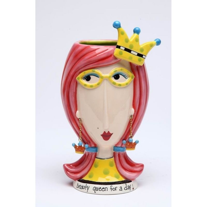 Kevins Gift Shoppe Ceramic Beauty Queen Vase or Brush Holder, 1 of 5