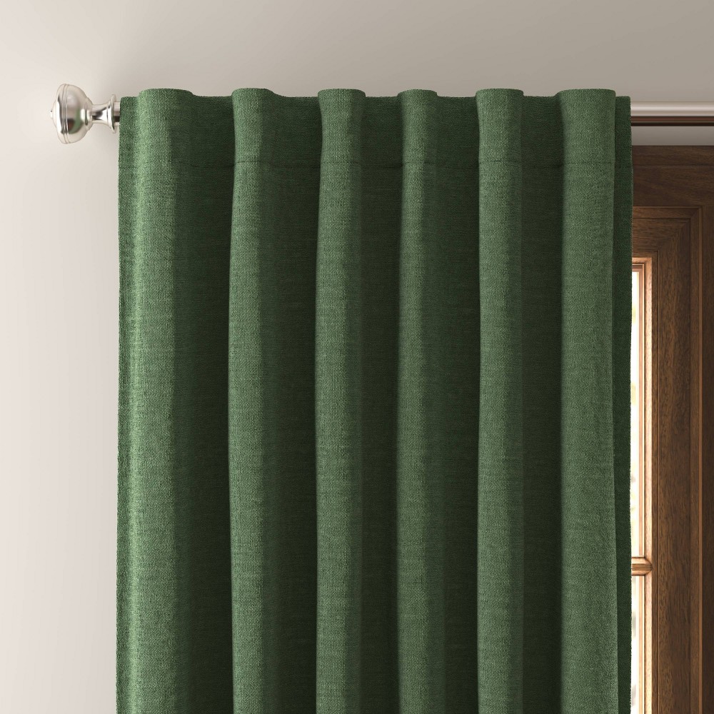 Photos - Curtains & Drapes 50"x84" Blackout Velvet Window Curtain Panel Green - Threshold™