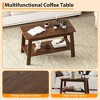 Jojoka 31.49" Rectangular Coffee Table with 2 Storage Shelves, Wood Living Room Table for Small Spaces, Apartment, Home, Office and Balcony - 3 of 4