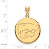 Black Bow Jewelry 14k Yellow Gold Kansas State Wildcats NCAA Large Pendant - 2 of 3