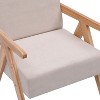 Nordlys Solid Wood and Velvet Lounge Chair Countryside Style Living Room - 3 of 4