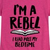 Girls' - Instant Message - Rebel Read Past BedtI'me Fitted Short Sleeve Graphic T-Shirt - 2 of 4