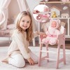 ROBOTIME Doll Furniture, Doll High Chair with Seat Belt, Accessories and Movable Tabletop for 18-20 Inch Dolls, White, 11"*9.8"*20" - 2 of 4