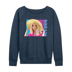 Women's - Barbie - Dream Lightweight French Terry Wide Neck Long Sleeve Shirt - 1 of 4