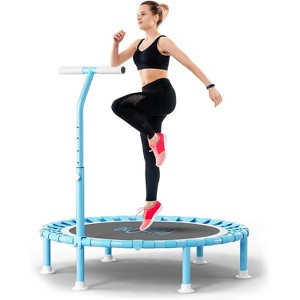 Hachikiko 40'' Foldable Mini Trampoline with Adjustable Handle - 330LBS Quiet Bungee Rebounder, Indoor/Outdoor Exercise Trampoline for Adults & Kids - 1 of 4