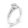 GILDED 925 Sterling Silver Wedding Ring Set for Women | Lab-Grown Diamond Engagement Ring in 1/2, 5/8, 3/4, 1 Carat | Size 7 | Bridal Set - 2 of 4