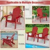 Tangkula 2PCS Patio HIPS Adirondack Chair w/ Cup Holder Weather Resistant 380 LBS Red & Navy - 4 of 4