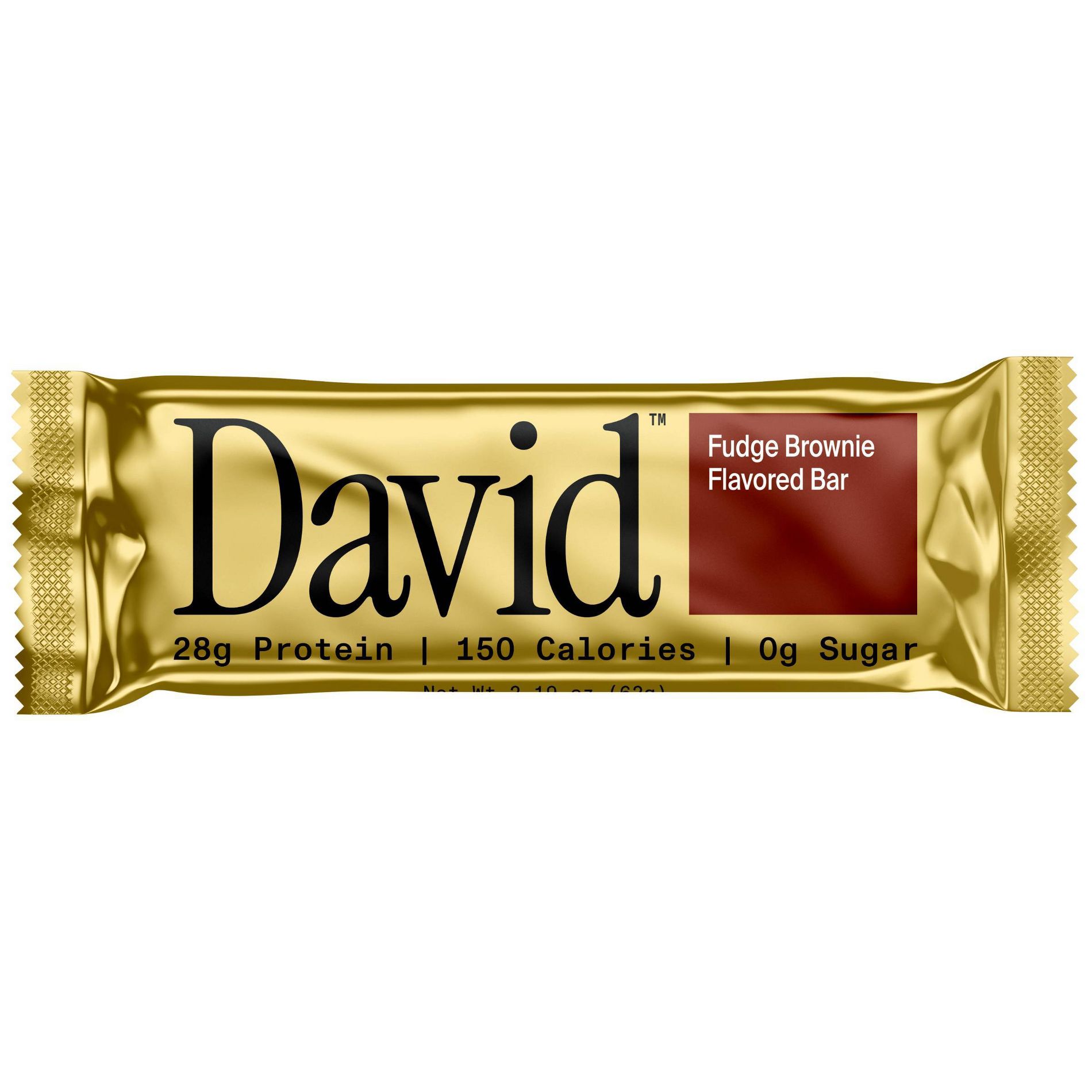 David Protein Bars with 28g Protein - Fudge Brownie Flavor - 12ct