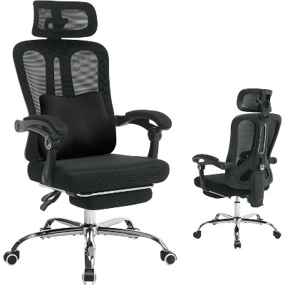 Ergonomic Mesh Office Chair, High-Back Computer Desk Chair with Footrest, Headrest & Lumbar Support, Rolling Task Chair for Home or Office