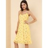 Allegra K Women's Summer Spaghetti Strap Smocked Floral A-Line Sundresses - 2 of 4