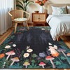 Washable Modern Forest Printed Rug Non Slip Low Pile Rug Soft Animals Floral Throw Floor Cover Foldable Indoor Carpet for Living Room Bedroom Playroom - 3 of 4