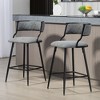 PAGED Set of 2 Counter Height Bar Stools PU Cover Island Chairs with Black Powder Coating Base and Footrest for Kitchen Island, Dining Room - 3 of 4