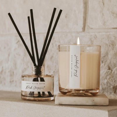 Pink Grapefruit Scented Soy Candle in Glass Jar