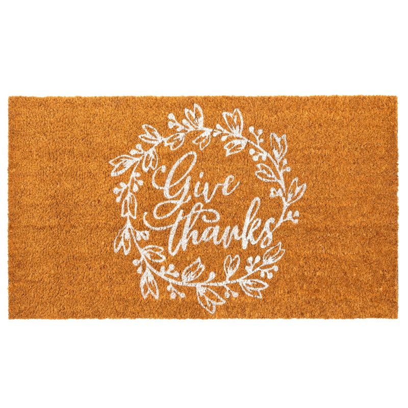 Juvale Thanksgiving Welcome Mat for Front Door, Outdoor Fall Rug for Porch, Give Thanks, 30x17 in, 1 of 9