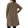 Women's Plus Size Button Decor Crew Neck Long Sleeve Casual Soft Midi Tunic Dresses with Pockets - Agnes Orinda - 4 of 4