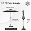 Maggift Outdoor Patio Umbrella with 6 Sturdy Ribs, Push Button Tilt and Crank, Waterproof, UV-Resistant Uitable for Garden, Gray, 90"*90"*86.64" - 2 of 4