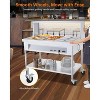 72QT Steam Table, 9x8QT Electric Commercial Food Warmer with Acrylic Shield, Stainless Steel Bain Marie Countertop, Lockable Wheels, 1500W, 110V - 2 of 4