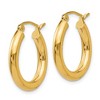 Black Bow Jewelry 3mm x 20mm 14k Yellow Gold Classic Round Hoop Earrings - 2 of 4