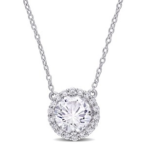EVERLY JEWELRY | Sterling Silver  2 3/4 CT TGW Created Sapphire Fashion Pendant With Chain, 18-inch - 1 of 4