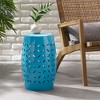 End Table, Metal Side Table, Outdoor Small Coffee Table, Barrel Shaped Sofa Side Table For Living Room Bedroom Garden Patio Porch Indoor Outdoor - 2 of 4
