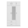 Vynxaria 3-Door Mirror Wardrobe with 2 Drawers and Top Cabinet in Gray - Elegant Storage for Your Bedroom Essentials - 4 of 4