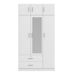 TiramisuBest 4-Door Wardrobe with 1 Drawer, Gray - 1 of 4