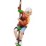 Hey! Play! Kids Backyard Climbing Rope Knotted Tree Swing Ladder