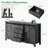 AMERLIFE 60" Sideboard Buffet Cabinet with Sliding Barn Doors - 3 of 4