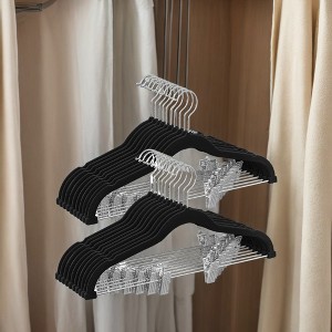 20/50/30-Pack Pants Hangers, Velvet Hangers with Adjustable Clips, Space-Saving Heavy-Duty, Non-Slip Skirt Hangers for Pants, Skirts - 1 of 3