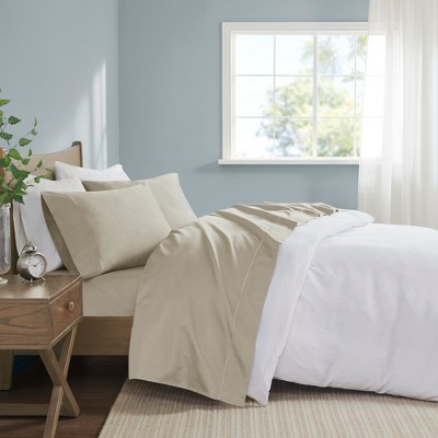 4 Pcs 600 Thread Count Cotton Blend Sheet Set, Deep Pocket Premium Touch Bedding Set, Hotel Collection Style Solid Cozy Bed Set for All Season