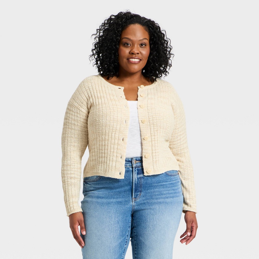 Women's Rib Cardigan - Universal Thread™ Oatmeal 2X