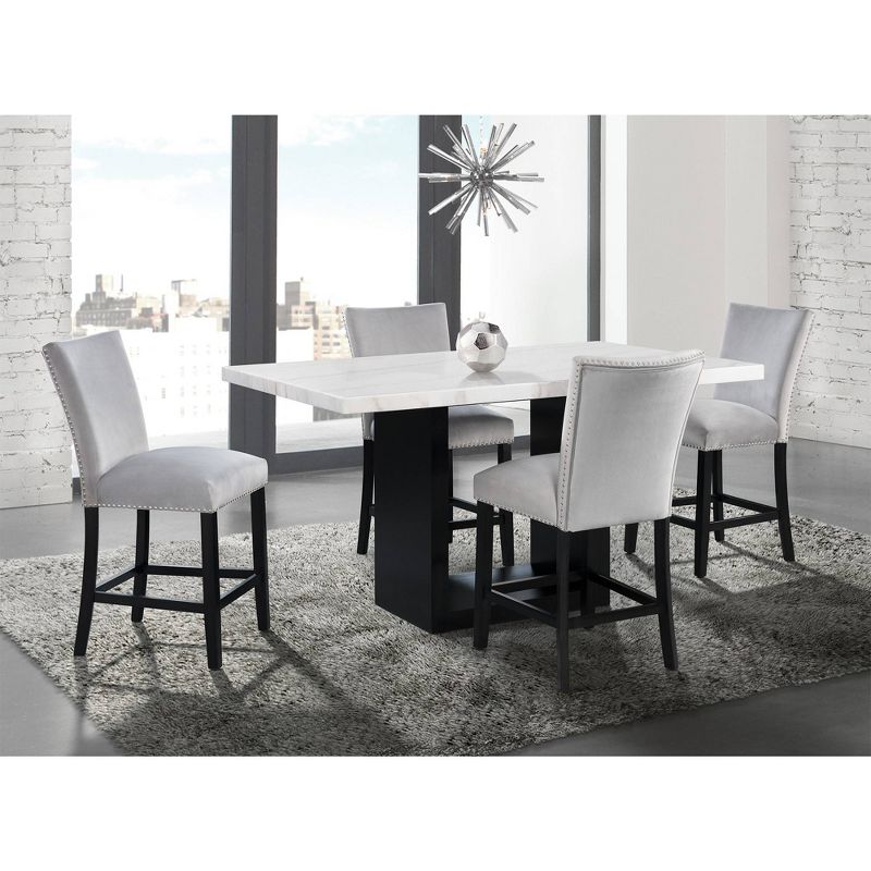 5pc Willow Marble Counter Height Dining Set White - Picket House Furnishings, 1 of 22