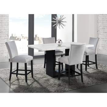 5pc Willow Marble Counter Height Dining Set White - Picket House Furnishings