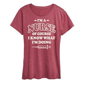 Women's - Instant Message - Nurse I Know What Im Doing Short Sleeve Graphic T-Shirt - 1 of 4