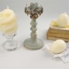 Floral Accent Candle Holder, Distressed Blue Finish Candle Holder, Vintage Rustic Home Decor, Large Size, 1pc - 4 of 4