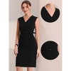 INSPIRE CHIC Women's Sleeveless V Neck Business Office Belt Pencil Dresses - 2 of 4