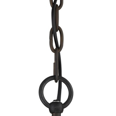 Campanelli 22" Bronze Brass Rustic Drum Pendant with Handmade Waterglass