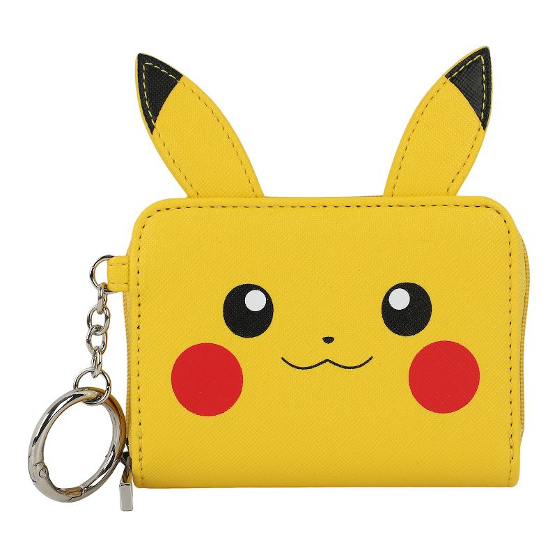 Pokemon Pikachu Face Yellow Mini Zip Around Wallet, 1 of 7