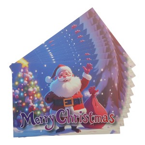 Unique Bargains Christmas Greeting Card Multicolor 4.5x3.1Inch 10 Pcs - 1 of 4