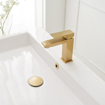 Brushed Gold Stainless Steel Single-Handle Bathroom Faucet