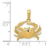 Black Bow Jewelry 14k Yellow Gold 2D Blue Crab Pendant - 4 of 4
