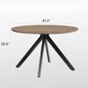 FONTOI End Tables, 47" Round Wooden Side Table with Non-slip Foot Pads, Couch Side Table for Bedroom Living Room, Brown, 47.2"*29.5"*47.2" - 3 of 4