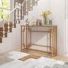 Tangkula Modern Console Table Narrow Entryway Table with Geometric Golden Frame - 4 of 4